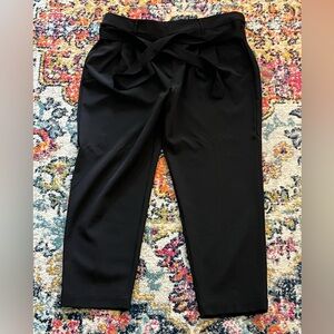Women's Black Tie-Waist Pants